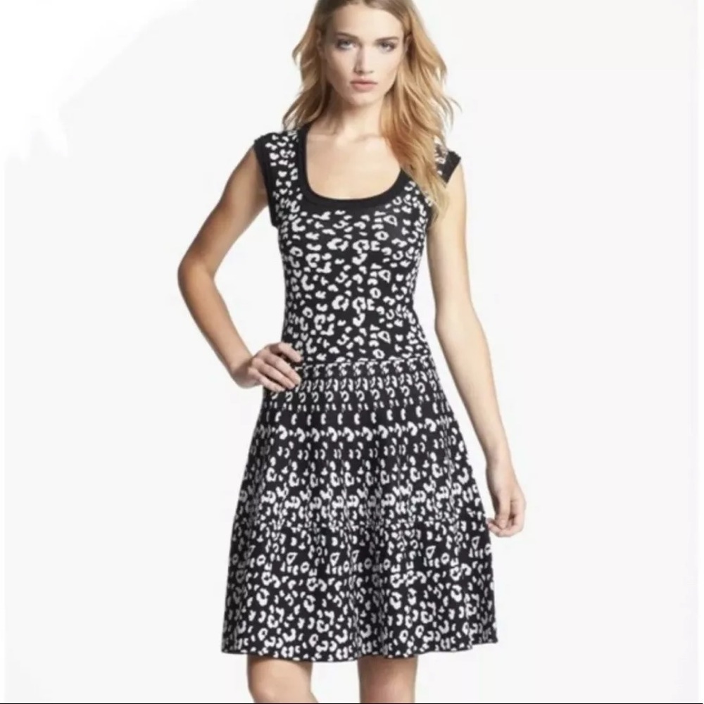 Rebecca Taylor | intarsia fit flare leopard dress